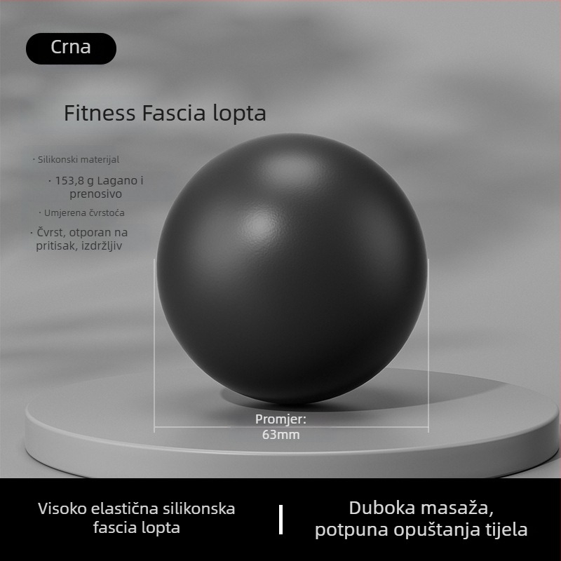 Silikonska fascia masažna kuglica za vrat i tijelo — joga trening, opuštanje, visoka elastičnost, 155 g
