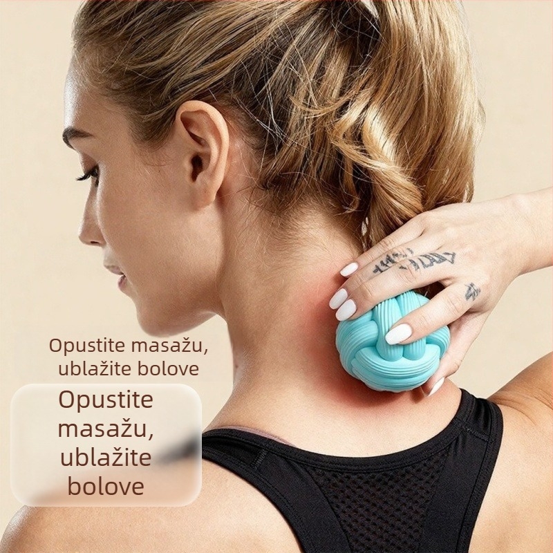 Silikonska masažna joga lopta za cijelo tijelo — fascijalni trening ramena i vrata, opuštanje mišića; Nije nadimljiva; Materijal: silikon; Težina: 160 g
