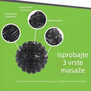 Jun Yi PU pjenasta joga lopta za akupunkturne točke i plantarnu fasciju – masažna lopta s bodičastom teksturom, neinflatabilna, 60 g, mogućnost prilagodbe