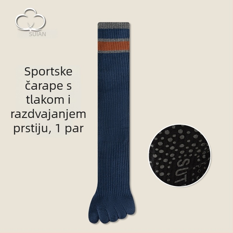 Čarape do koljena s pet prstiju, pamuk, prugaste, sportske, upijaju znoj i kontroliraju miris