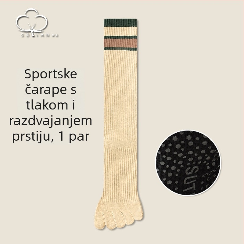 Čarape do koljena s pet prstiju, pamuk, prugaste, sportske, upijaju znoj i kontroliraju miris