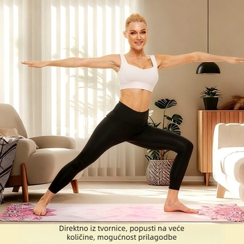 Peng Di mikrovlaknasti joga ručnik za fitness — 3 mm debljina, 300 g, upija vlagu, protuklizni; sastav: 85% poliester, 15% nylon