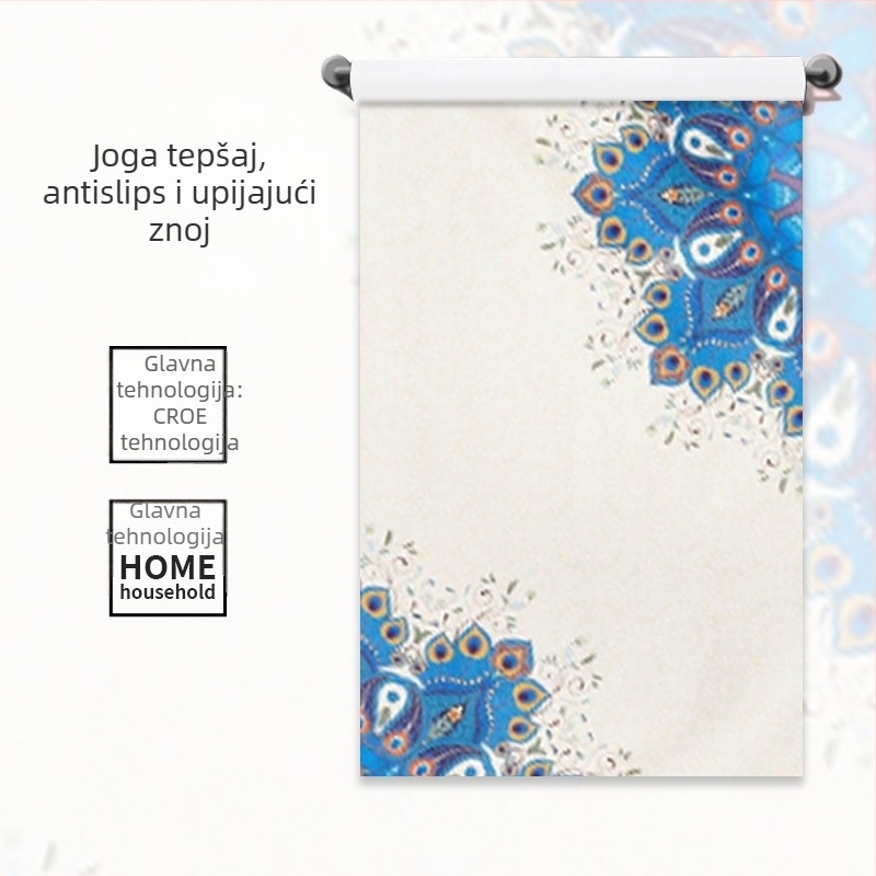 Peng Di mikrovlaknasti joga ručnik za fitness — 3 mm debljina, 300 g, upija vlagu, protuklizni; sastav: 85% poliester, 15% nylon