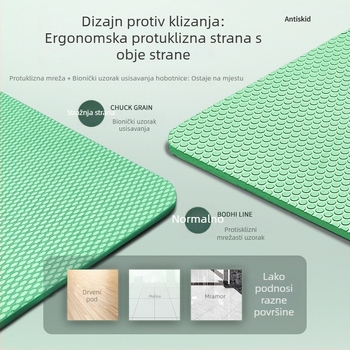 Joga podloga od TPE s dvostranim slojem, prijenosna, protukluzna, 183 x 61 cm, debljina 4/6/8 mm