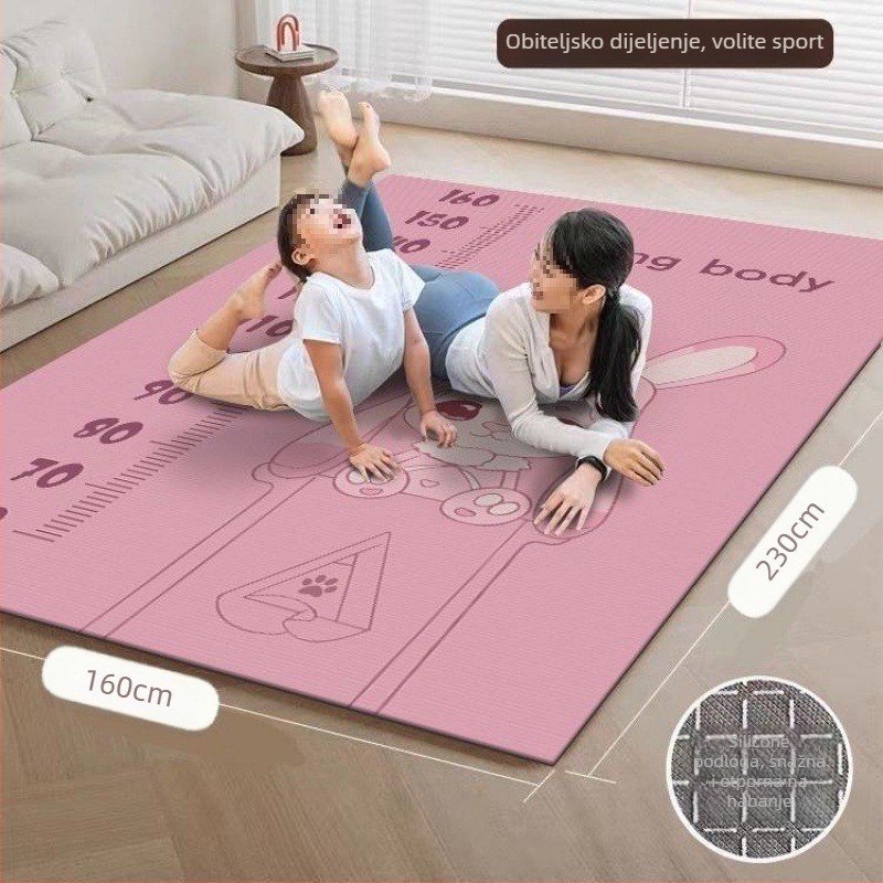 Joga prostirka za dvije osobe s velurom na površini, debljina 8 mm, težina 1,0 kg, karikaturni uzorak