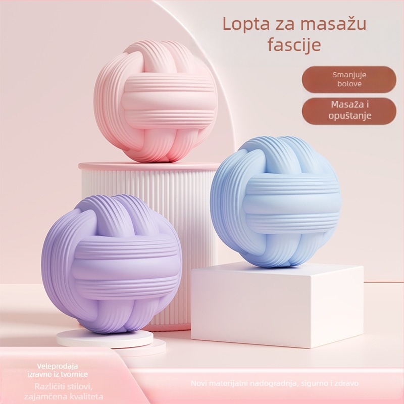 Silikonska fasijska masažna lopta za jogu – ne napuhuje, opuštanje mišića struka i leđa, masaža akupunkturnih točaka na vratu i lukama stopala, težina 240 g