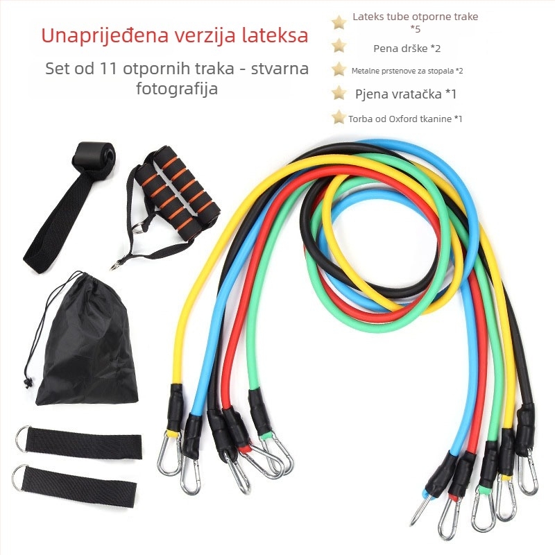 Saiyuekang TPE otporna užad – 11-dijelni set za fitness, oblikovanje tijela i ples
