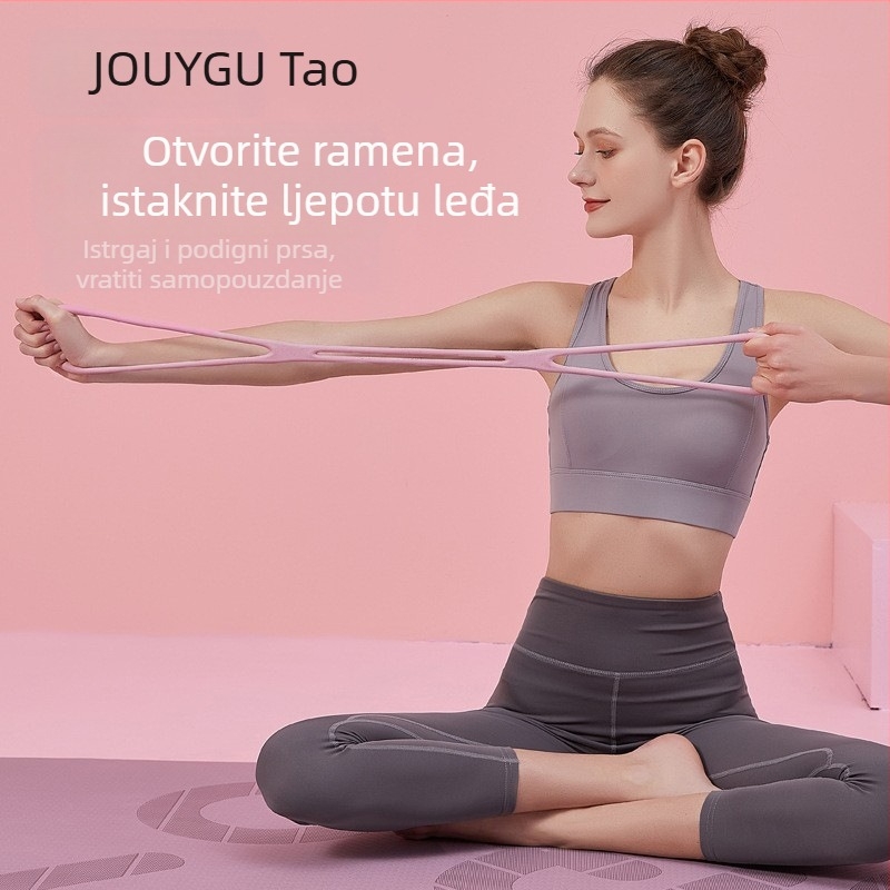 Youyou gumeni pojas za jogu za istezanje, 8-oblik pojas za leđa, ramena i vrat — kućni fitness uređaj