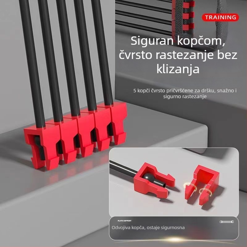 Proširivač prsnog koša – višenamjenski uređaj za trening mišića prsnog koša i ruku, materijal TPR, otpornost 5. razine, elastična traka, pogodna za djecu, tinejdžere i odrasle