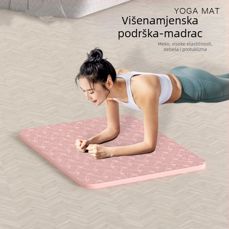 Joga podloga: Protuklizna, amortizira udarce, zaštita koljena i lakta; Materijal: TPE; Mogućnost prilagodbe