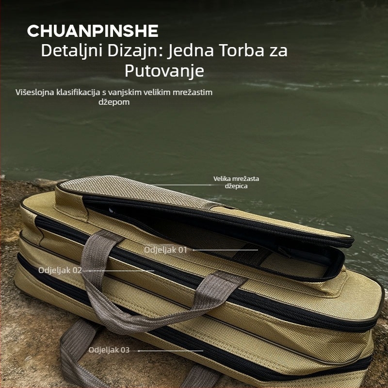 Torba za štapove za ribolov od Oxford platna, velik kapacitet, prijenosna i lagana, pogodna za kratke štapove, nije vodootporna