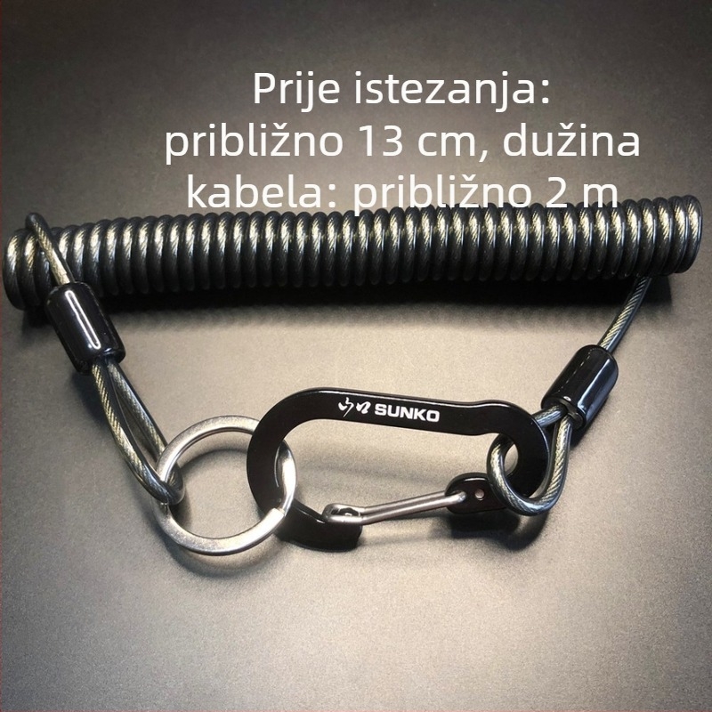 SUNKO opružno čelično užad za vanjsku planinarenje i ribolov — aluminijska legura, čelik, PU; podrijetlo Kina