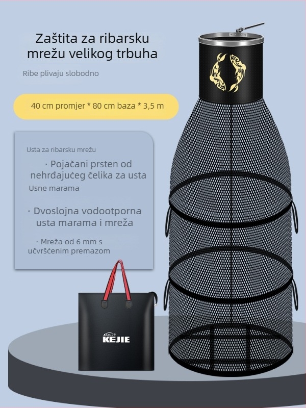 Splav ribolovna mreža za velike ribe, zvonoliki oblik, brzo suši, višefunkcionalna mreža za rezervoar; Marka: Other; Materijal: Svila