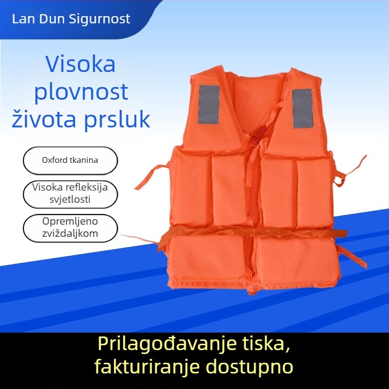 Prsluk za spašavanje od Oxford platna, velika plovnost, za odrasle, prenosni za rafting i kontrolu poplava, uz podršku za prilagodbu