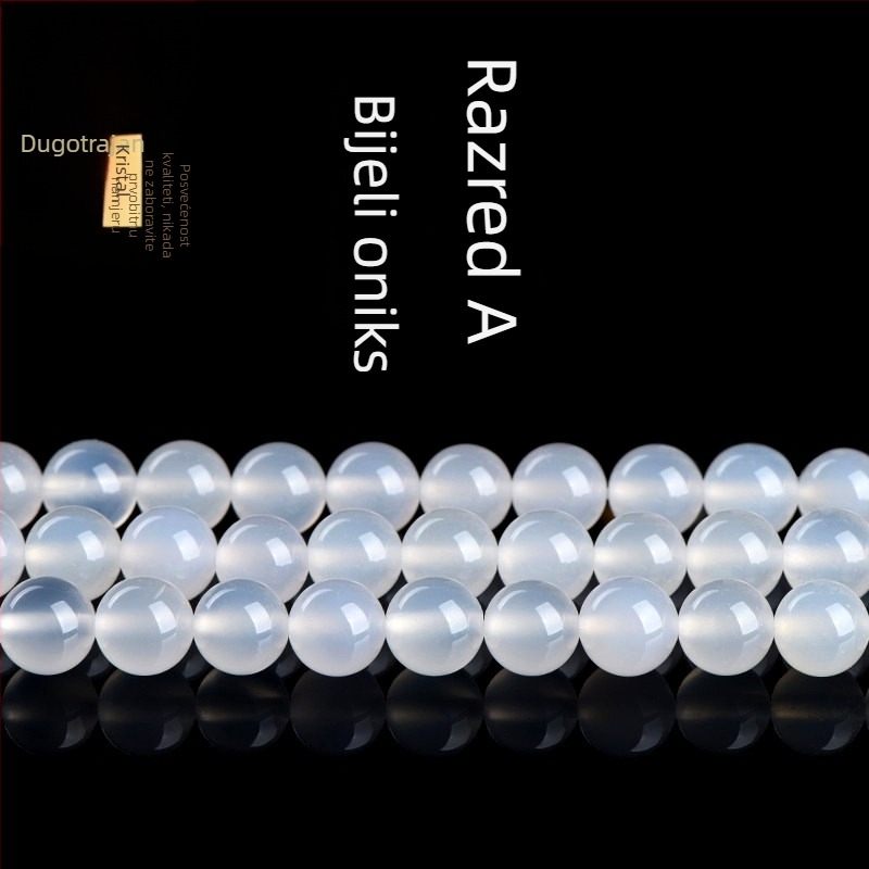 Jiuya Crystal Prirodni crveni ahat slobodne perle za DIY nakit – okrugle perle od ahata, poluproizvodi