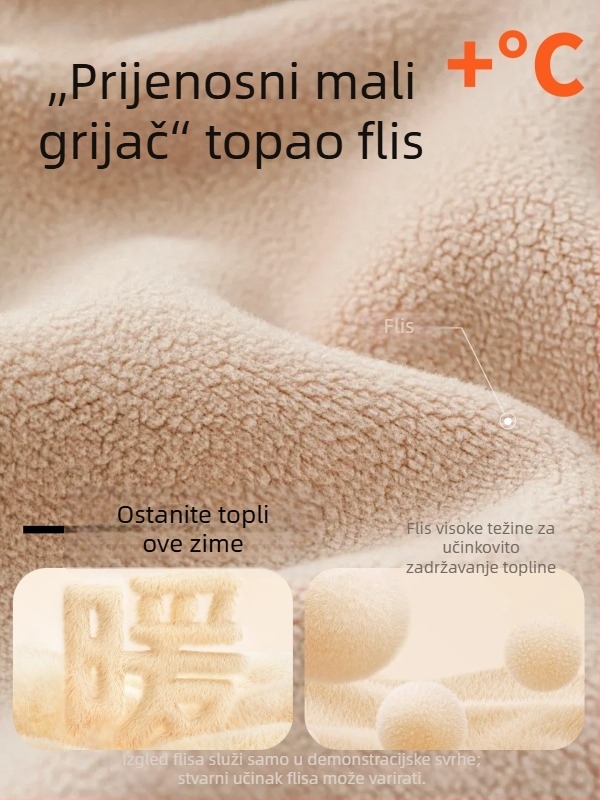 Muška fleece vesta s dvostrukim flisom, stojeći ovratnik, topla zima