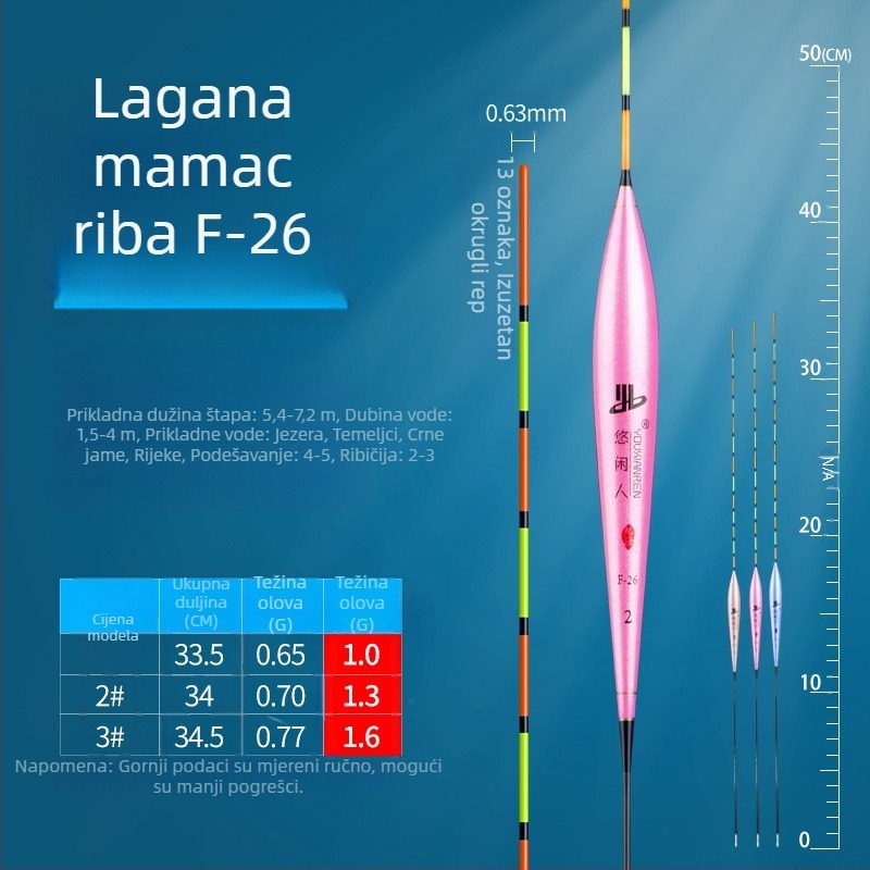 Nano pluta za ribolov – vertikalni drift, nano materijal, marka Leisurely person