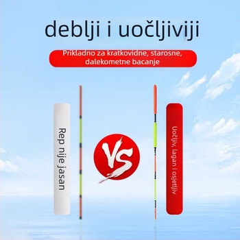 Plastični plovak za ribolov, vertikalni drift, s dvije oči, ojačani vodilica, visoka osjetljivost, plitko ribolov