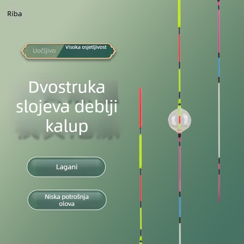 Plastični plovak za ribolov, vertikalni drift, s dvije oči, ojačani vodilica, visoka osjetljivost, plitko ribolov