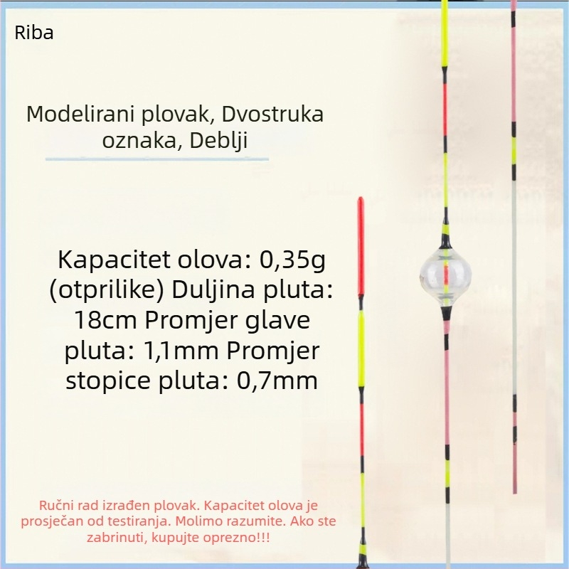 Plastični plovak za ribolov, vertikalni drift, s dvije oči, ojačani vodilica, visoka osjetljivost, plitko ribolov