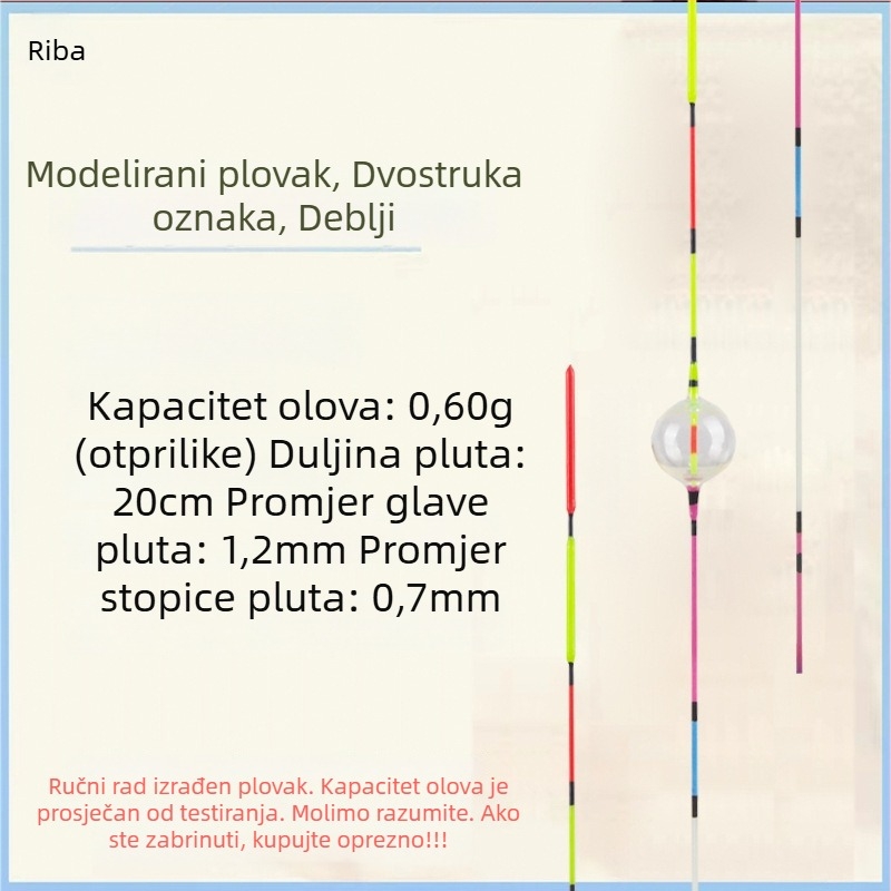 Plastični plovak za ribolov, vertikalni drift, s dvije oči, ojačani vodilica, visoka osjetljivost, plitko ribolov