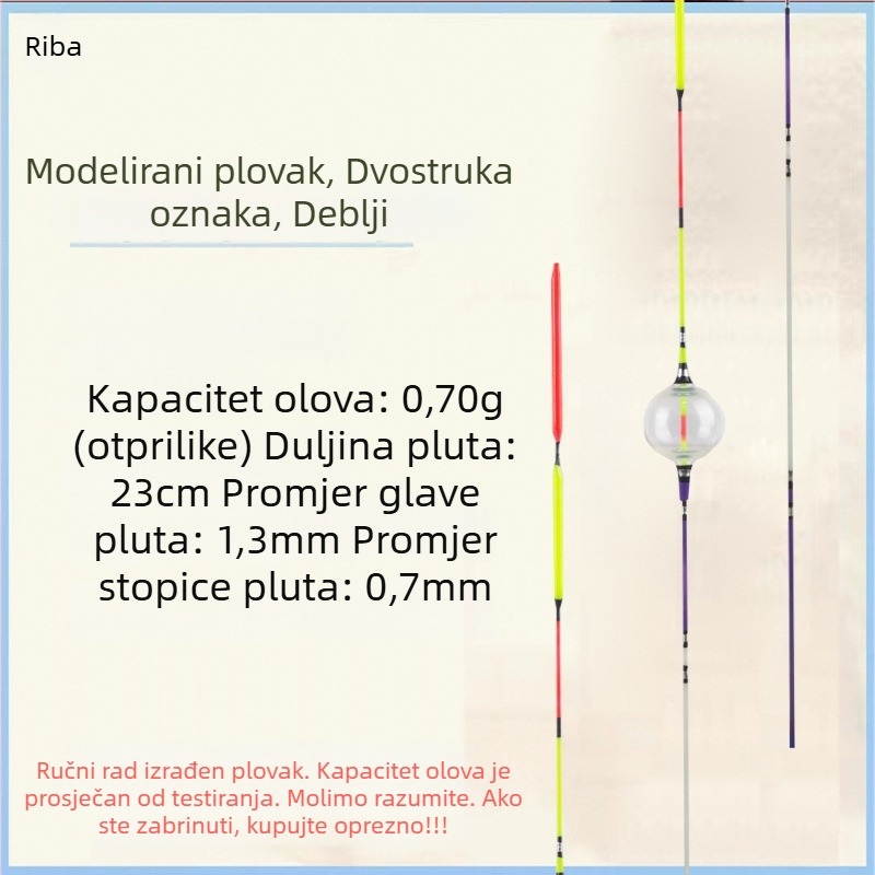 Plastični plovak za ribolov, vertikalni drift, s dvije oči, ojačani vodilica, visoka osjetljivost, plitko ribolov