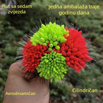 Pluta od pjene sa sedam zvjezdica, cilindrični oblik, maslinastog oblika dizajn za tradicionalni ribolov