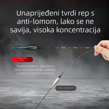 Mermaid vertikalna drift pluta s elektroničkim senzorom za ugriz, kompozitno tijelo, tvrdi rep, dnevno/noćna upotreba