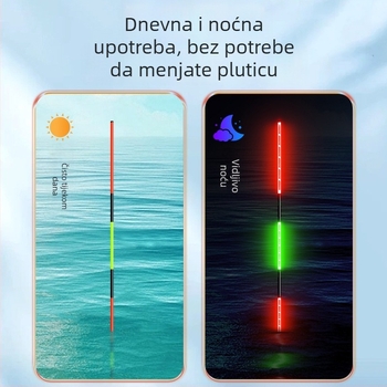 Mermaid vertikalna drift pluta s elektroničkim senzorom za ugriz, kompozitno tijelo, tvrdi rep, dnevno/noćna upotreba