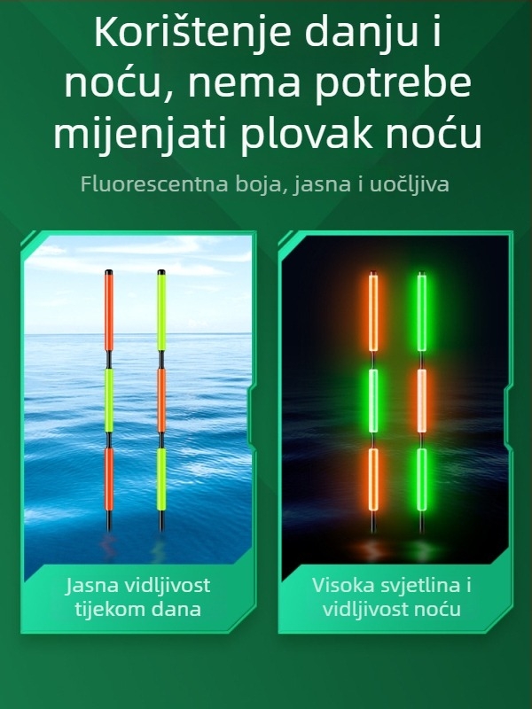 Dvosmjerni svijetleći plutac za Grass Carp i Bighead Carp, debeli i produženi, otporan na drift