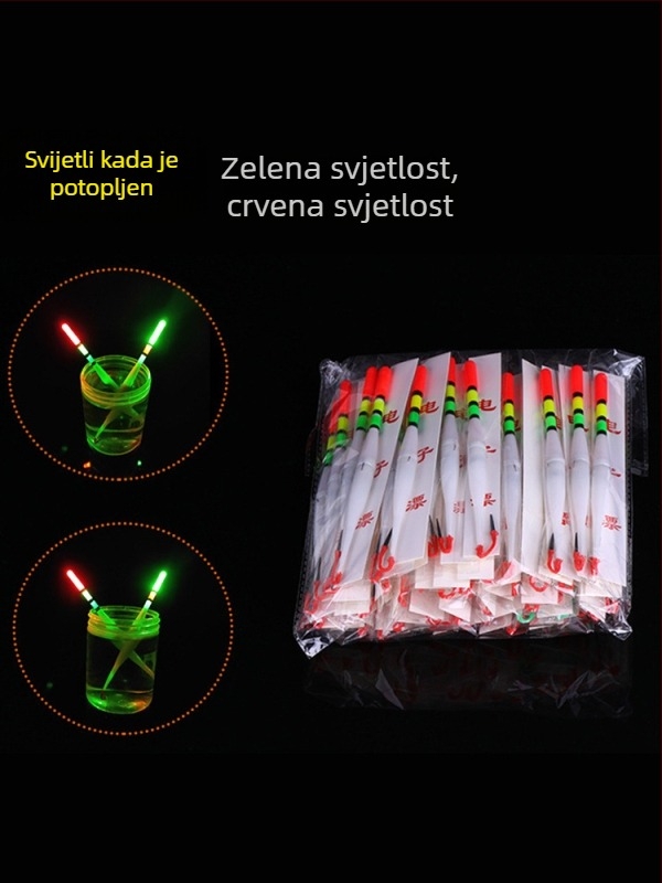 Elektronički svijetleći vertikalni plovak od plastike za noćni ribolov