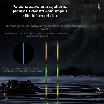Elektronička plutača za ribolov s LED — visoka osjetljivost, osvijetljena, dnevno/noćno dvostruko korištenje, kompozitni materijal