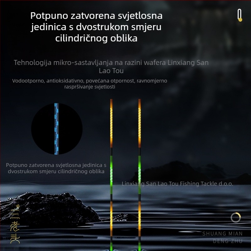 Elektronička plutača za ribolov s LED — visoka osjetljivost, osvijetljena, dnevno/noćno dvostruko korištenje, kompozitni materijal