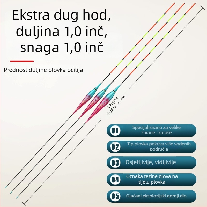 Elektronički plovak za ribolov s promjenom boje i gravitacijskim signalom, za dnevnu i noćnu upotrebu, debeli i upečatljivi