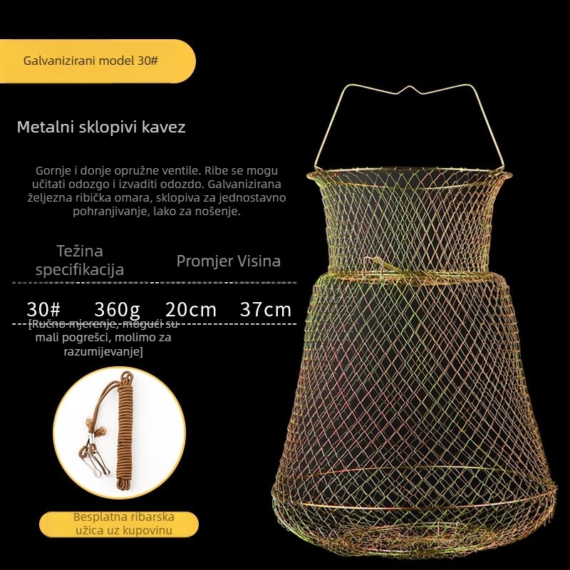 Mengda sklopiva košara za ribu od čeličnog žice za zaštitu riba — Marka Mengda; Kategorija: Zaštita riba; Materijal: Drugo