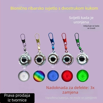 Mai Bachang Podvodna svjetleća mamac sa Fish-Eye tipkom, vodootporna LED za noćni ribolov, polikarbonat