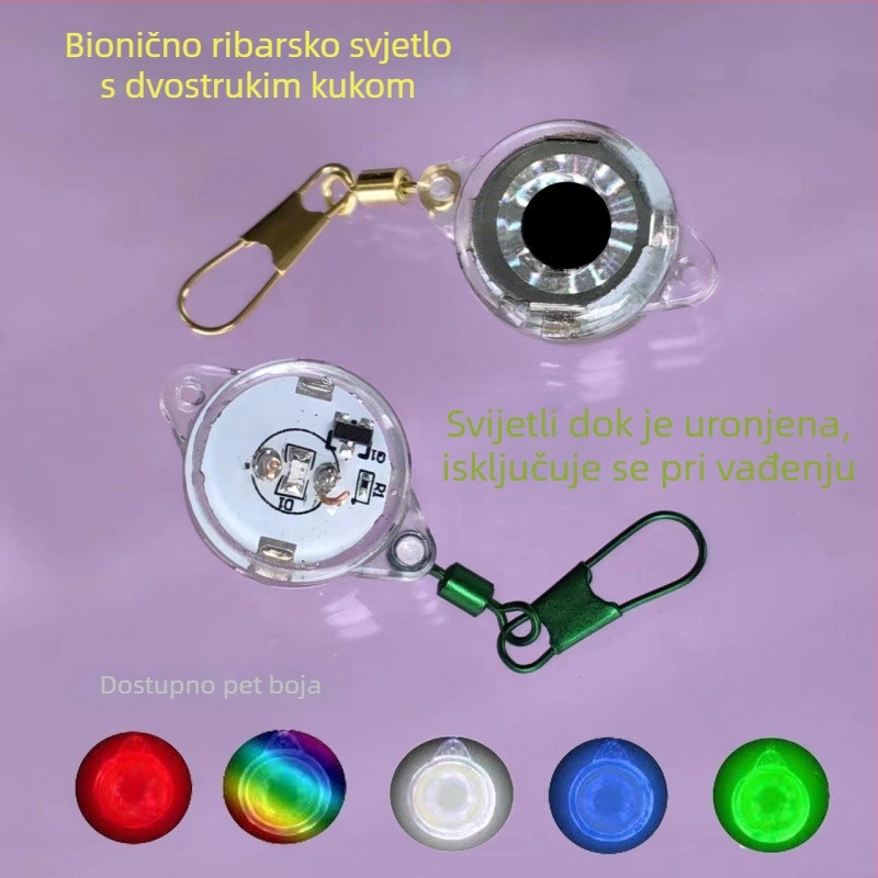 Mai Bachang Podvodna svjetleća mamac sa Fish-Eye tipkom, vodootporna LED za noćni ribolov, polikarbonat