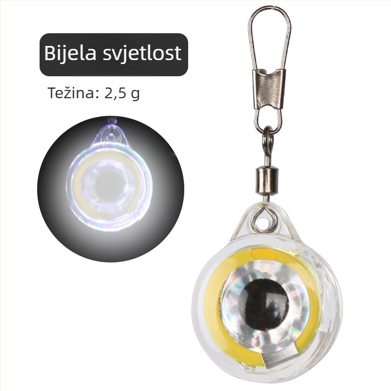 Mai Bachang Podvodna svjetleća mamac sa Fish-Eye tipkom, vodootporna LED za noćni ribolov, polikarbonat