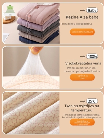 Dječji pamučni prsluk s počesanom tkaninom, prugasti uzorak, unutarnja pamučna podstava, poliester punilo, unisex