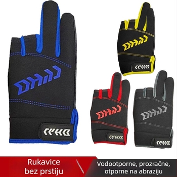 Rukavice za ribolov od ledene svile, s otiskom, za vanjsku uporabu, zaštita od sunca, dizajn s tri prsta