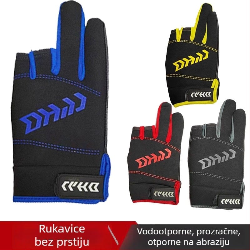 Rukavice za ribolov od ledene svile, s otiskom, za vanjsku uporabu, zaštita od sunca, dizajn s tri prsta