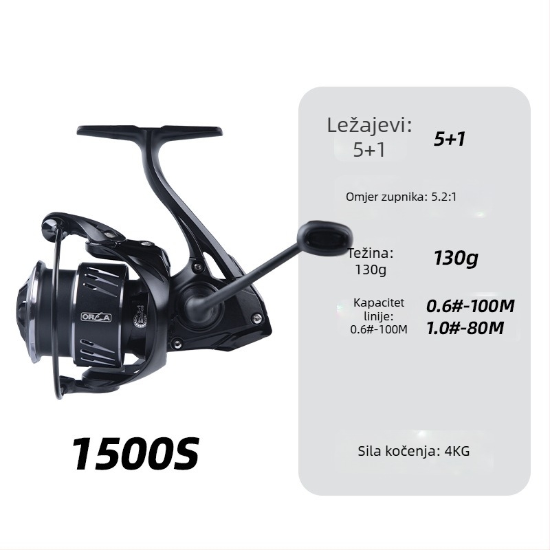 Fishing Fan spinning kolut za ribolov, potpuno metalna konstrukcija, kutija s 50 komada