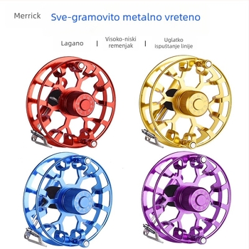 Prednji navijač za ribolov — avionski aluminij, marka Merrickfishing/Merricka, kutija od 50 komada