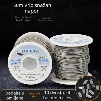 Ribolovna linija LOTITONG — žica, nosivost 150 kg, pakiranje 1 kom