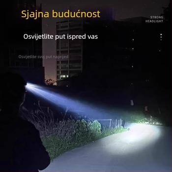 LED čelna lampica s senzorom pokreta, USB punjenje, nosiva na glavi, za noćno trčanje i ribolov, 800mAh baterija, 3W LED