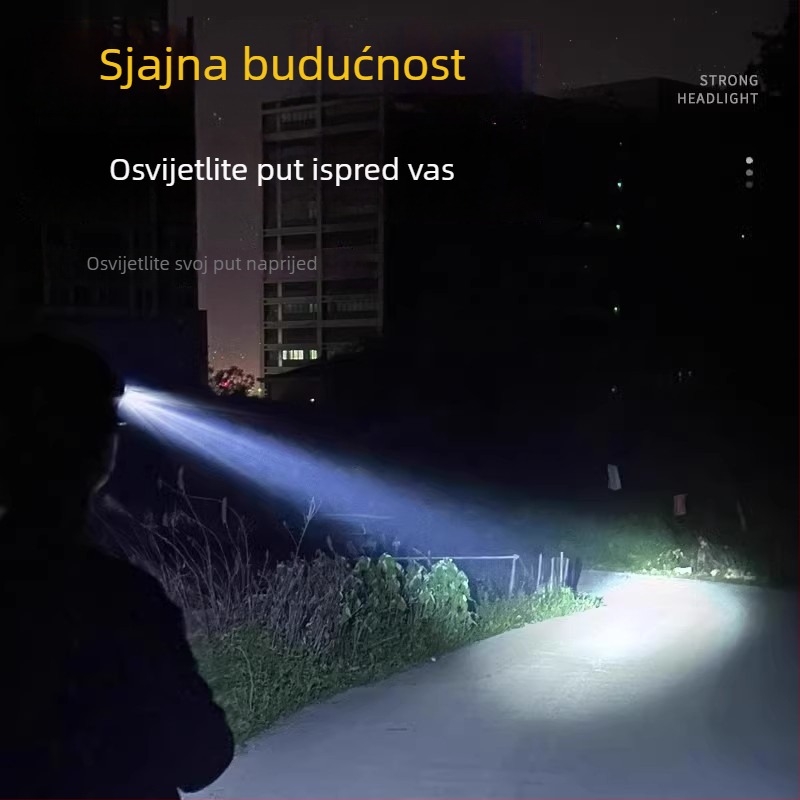 LED čelna lampica s senzorom pokreta, USB punjenje, nosiva na glavi, za noćno trčanje i ribolov, 800mAh baterija, 3W LED