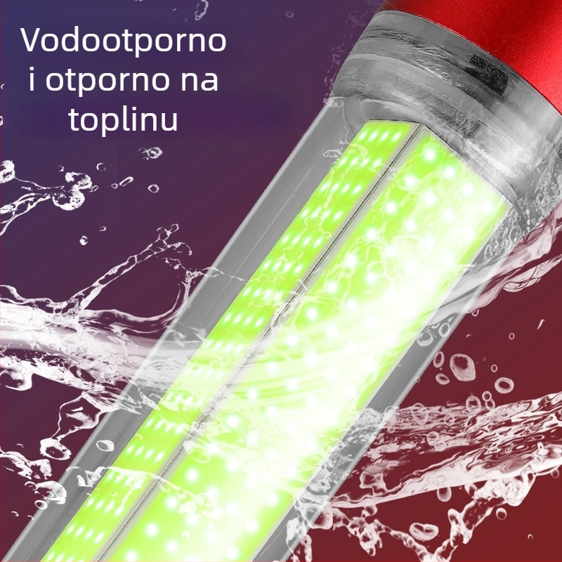 LED podvodna lampica za ribolov, ABS kućište, vodootporna, visoka snaga, punjač uključen
