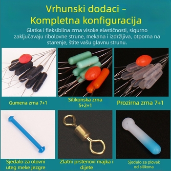 Set svemirskih perli – Potpuni komplet s plovkom, prstenom u obliku osmine, glavnom linijom i dodacima za ribolov