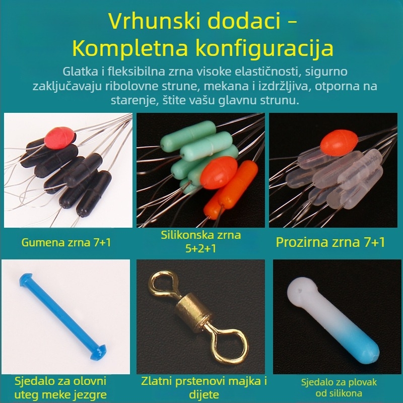 Set svemirskih perli – Potpuni komplet s plovkom, prstenom u obliku osmine, glavnom linijom i dodacima za ribolov
