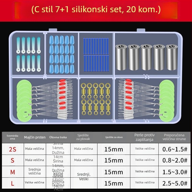 Set svemirskih perli – Potpuni komplet s plovkom, prstenom u obliku osmine, glavnom linijom i dodacima za ribolov
